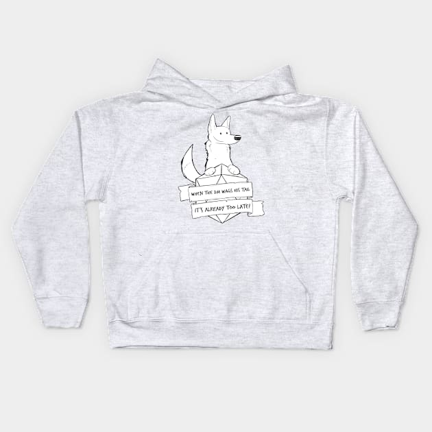 When The DM Wags His Tail Kids Hoodie by DnDoggos